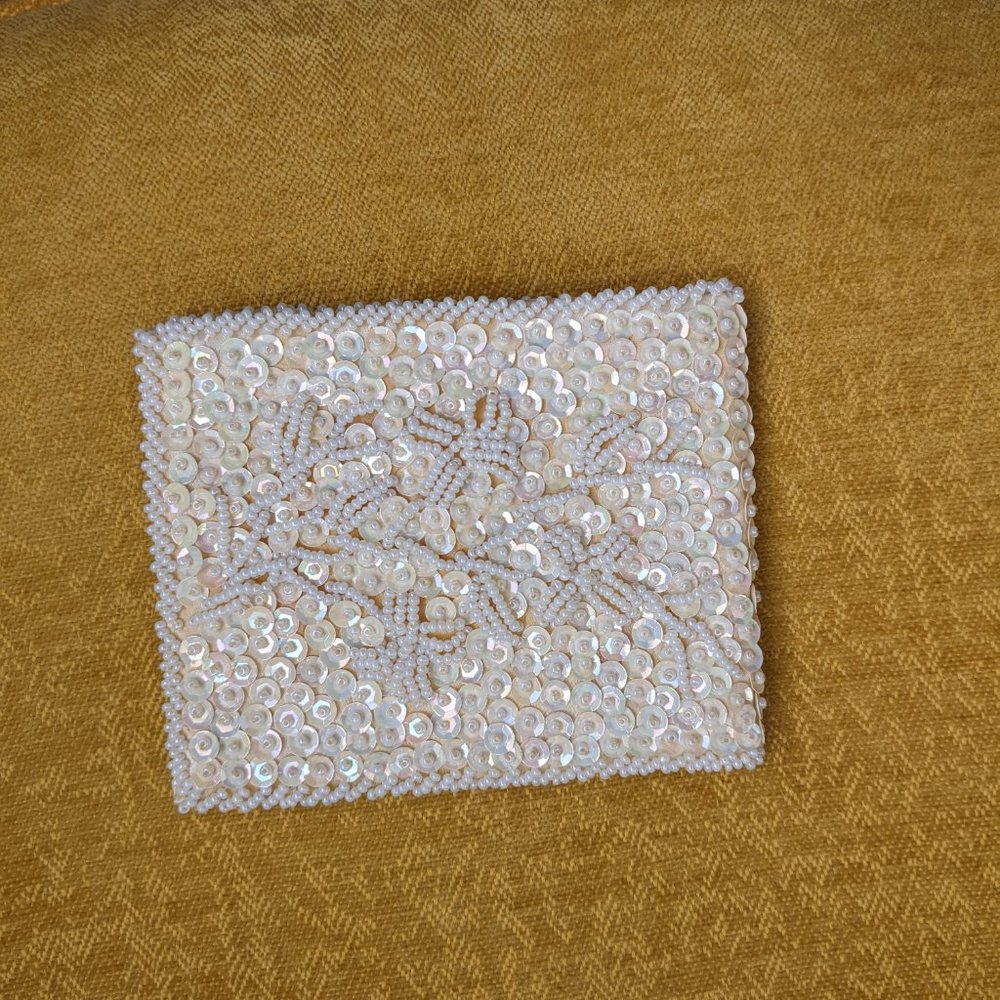 Vintage Ivory Beaded Wallet